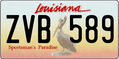 LA license plate ZVB589