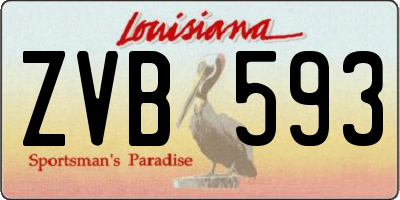 LA license plate ZVB593