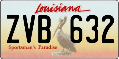 LA license plate ZVB632