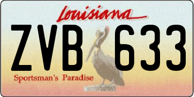 LA license plate ZVB633