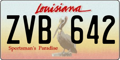 LA license plate ZVB642