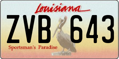 LA license plate ZVB643