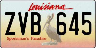 LA license plate ZVB645