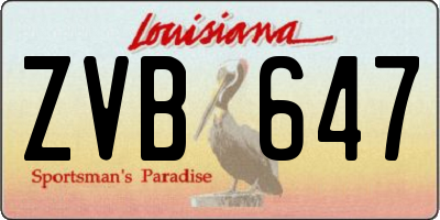 LA license plate ZVB647