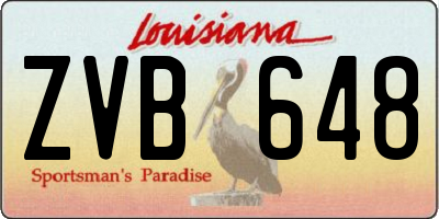 LA license plate ZVB648