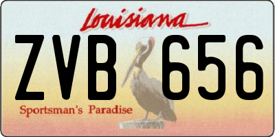 LA license plate ZVB656