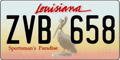 LA license plate ZVB658