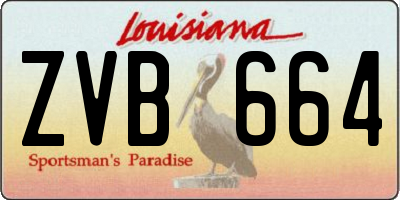 LA license plate ZVB664