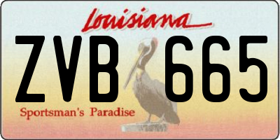 LA license plate ZVB665