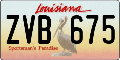 LA license plate ZVB675