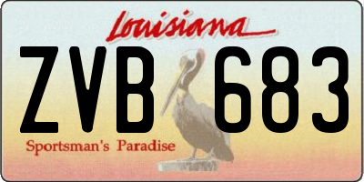 LA license plate ZVB683