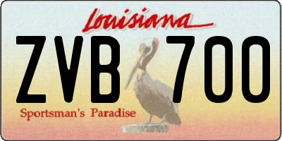LA license plate ZVB700