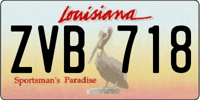LA license plate ZVB718