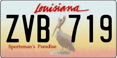 LA license plate ZVB719
