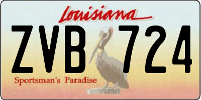 LA license plate ZVB724