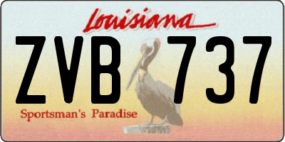 LA license plate ZVB737
