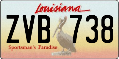 LA license plate ZVB738