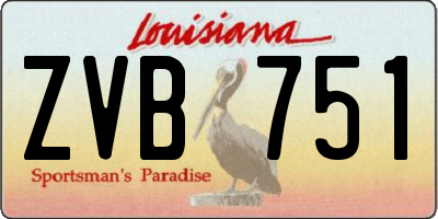 LA license plate ZVB751