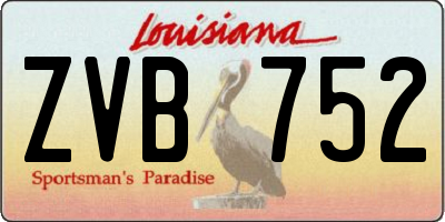 LA license plate ZVB752