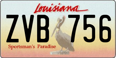LA license plate ZVB756