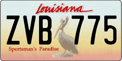 LA license plate ZVB775