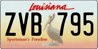 LA license plate ZVB795