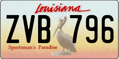 LA license plate ZVB796