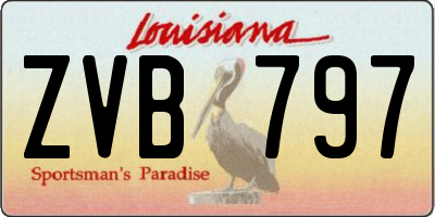 LA license plate ZVB797