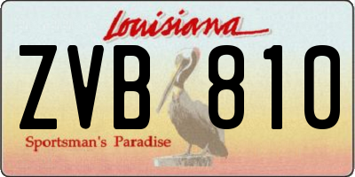 LA license plate ZVB810