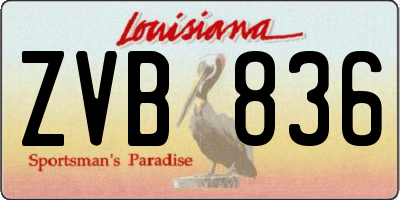 LA license plate ZVB836