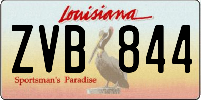 LA license plate ZVB844