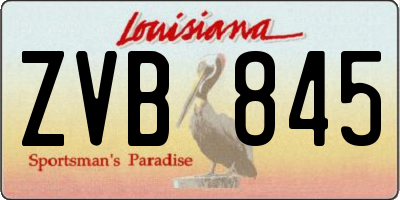 LA license plate ZVB845