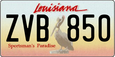 LA license plate ZVB850