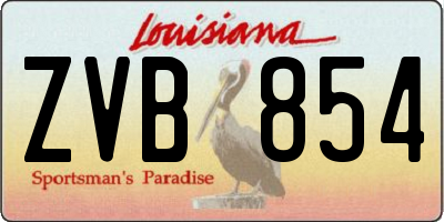 LA license plate ZVB854