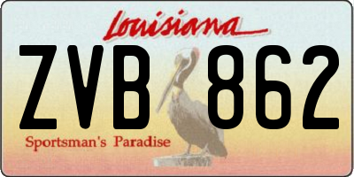 LA license plate ZVB862