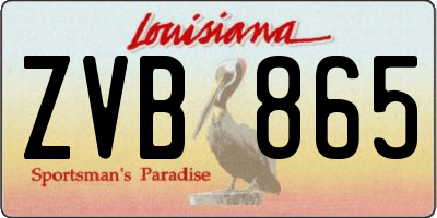 LA license plate ZVB865
