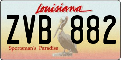 LA license plate ZVB882