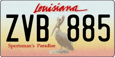 LA license plate ZVB885