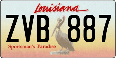 LA license plate ZVB887