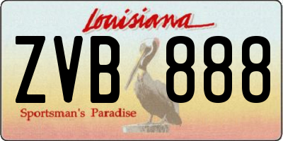 LA license plate ZVB888