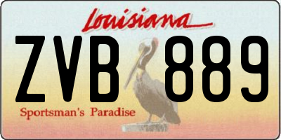 LA license plate ZVB889