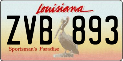 LA license plate ZVB893