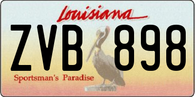 LA license plate ZVB898