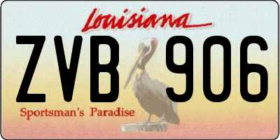 LA license plate ZVB906