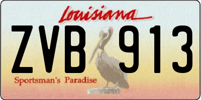 LA license plate ZVB913