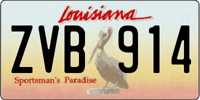 LA license plate ZVB914