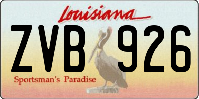 LA license plate ZVB926