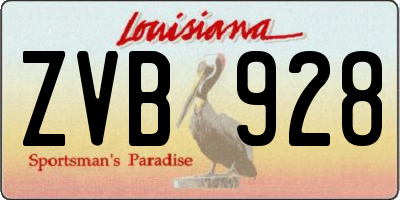 LA license plate ZVB928