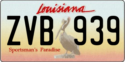LA license plate ZVB939