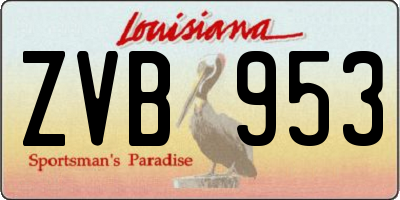 LA license plate ZVB953